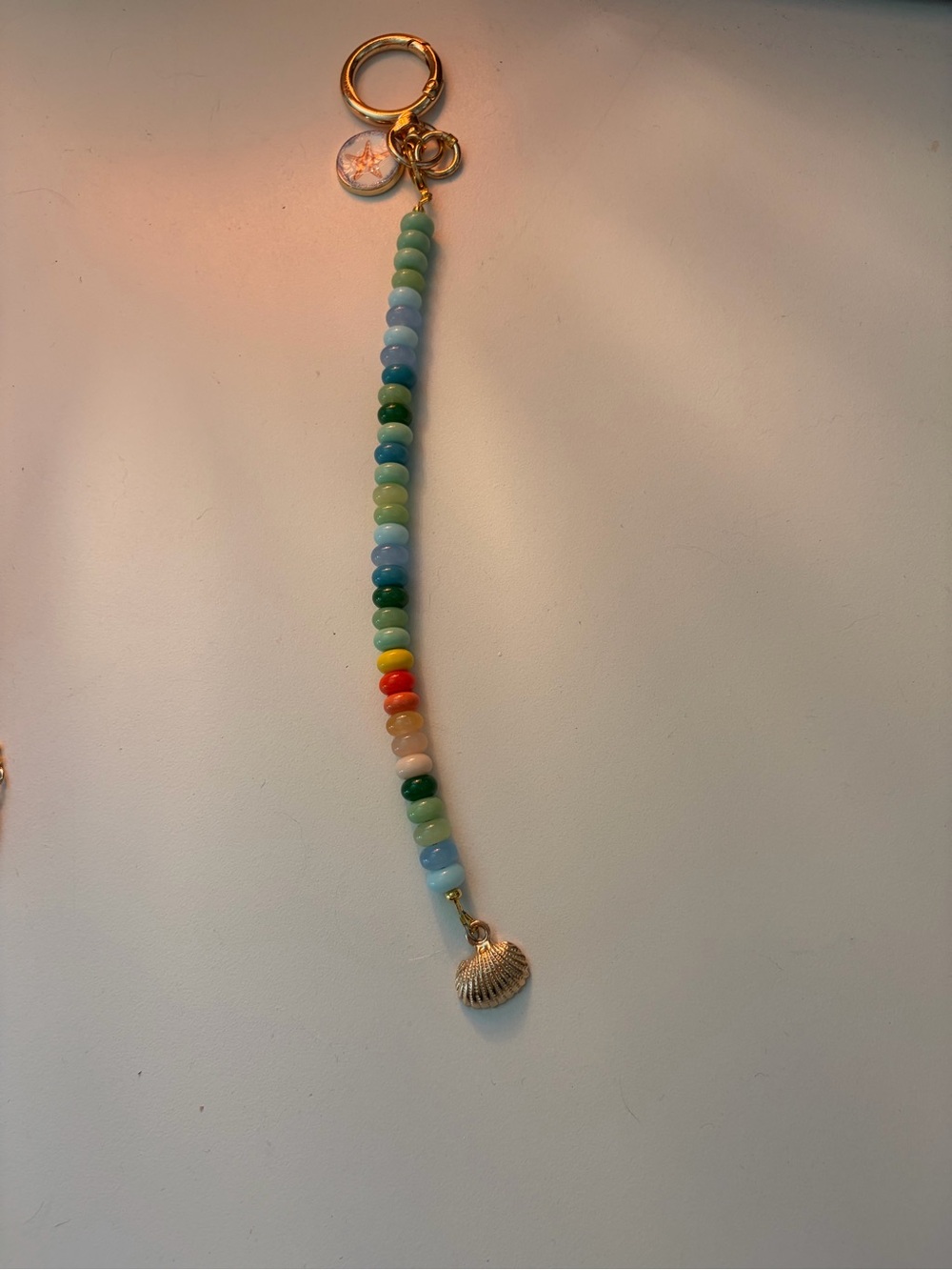 LileeLoo Beaded Multicolor Shell Charm Keychain or Bag Charm